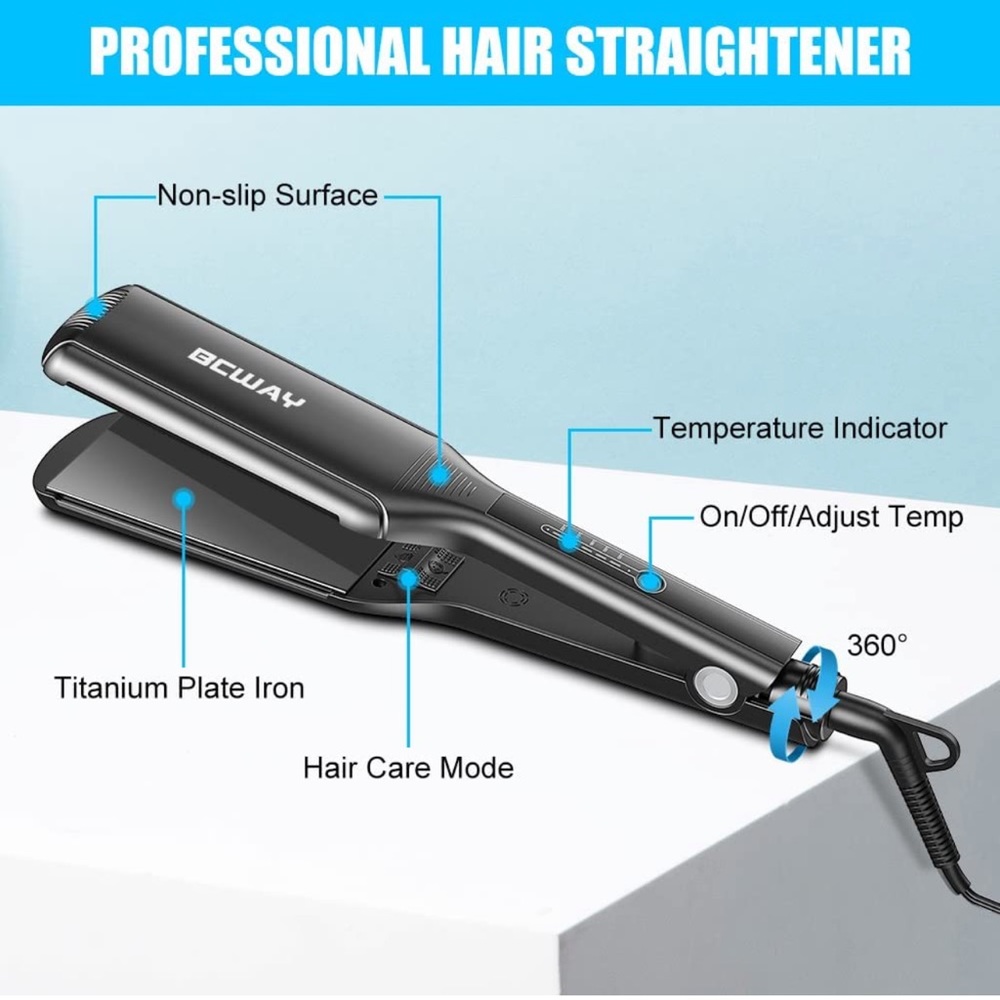 Bcway Professional Hair Straightener, 2.16'' Flat iron